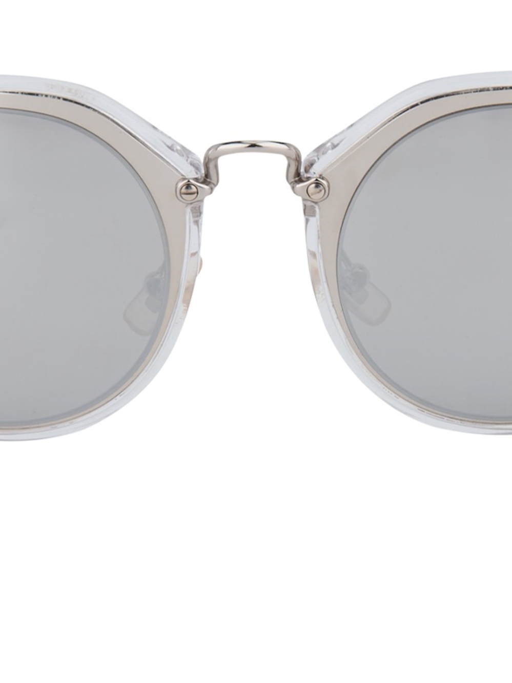 Miu Miu Clear Round Sunglasses with Silver Accents